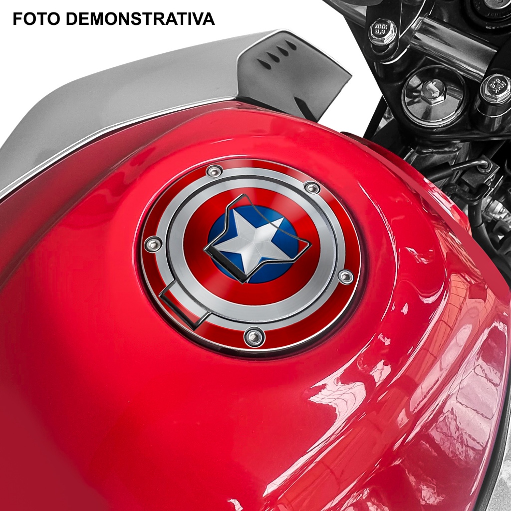 Adesivo Vinil Tampa Tanque CG Titan Start Fan 160 Capitão America Moto · foto 2
