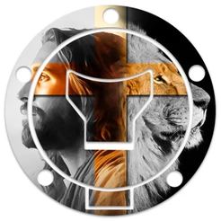 Adesivo Vinil Tampa Tanque Autocolante CG Titan Start Fan 160 Jesus Leao Yeshua Eshua Cruz Moto