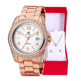Kit Relógio Feminino Champion Ana Hickmann Analógico Rosé A Prova D'Água Cristais Gift AH20159Z em Oferta na Shopee