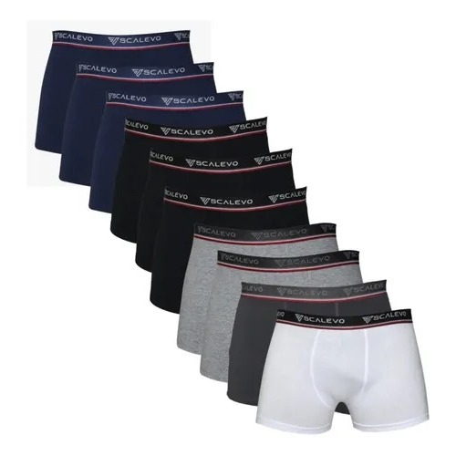 Kit 10 Cuecas Box Boxer Lisa Algodão Cotton Ótima Qualidade - Men Clothes