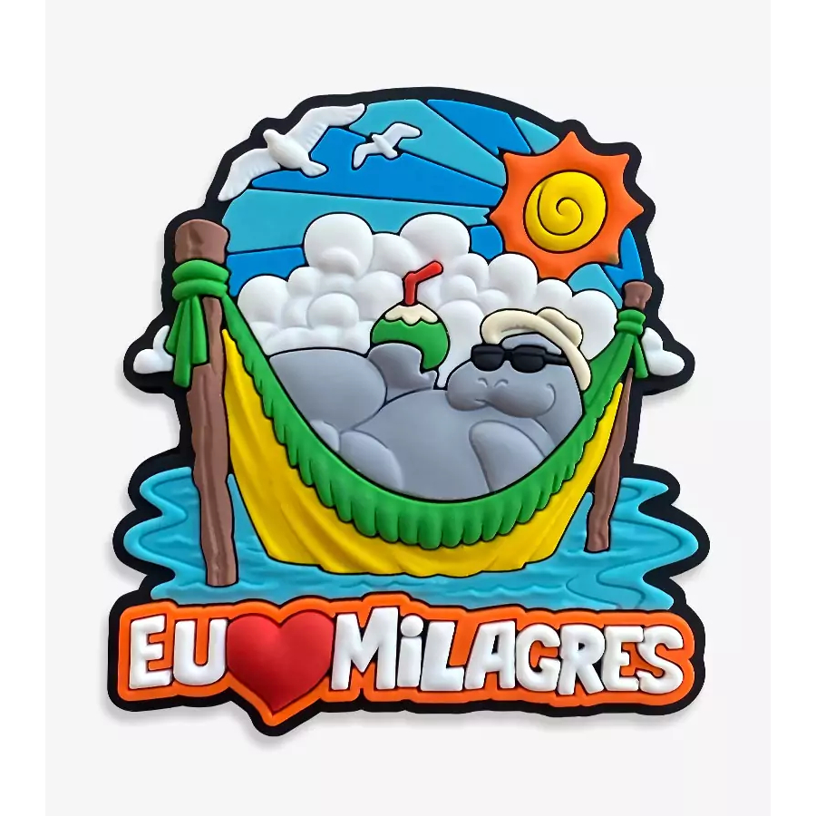 Ímã São Miguel dos Milagres AL Peixe Boi de Férias – Ímã de Geladeira