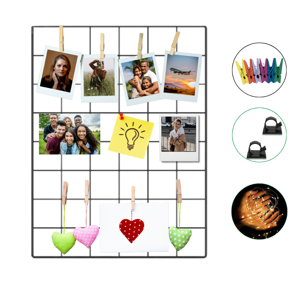 Memory Board Com Led Mini Prendedor e Suporte Para Decoração com Fotos