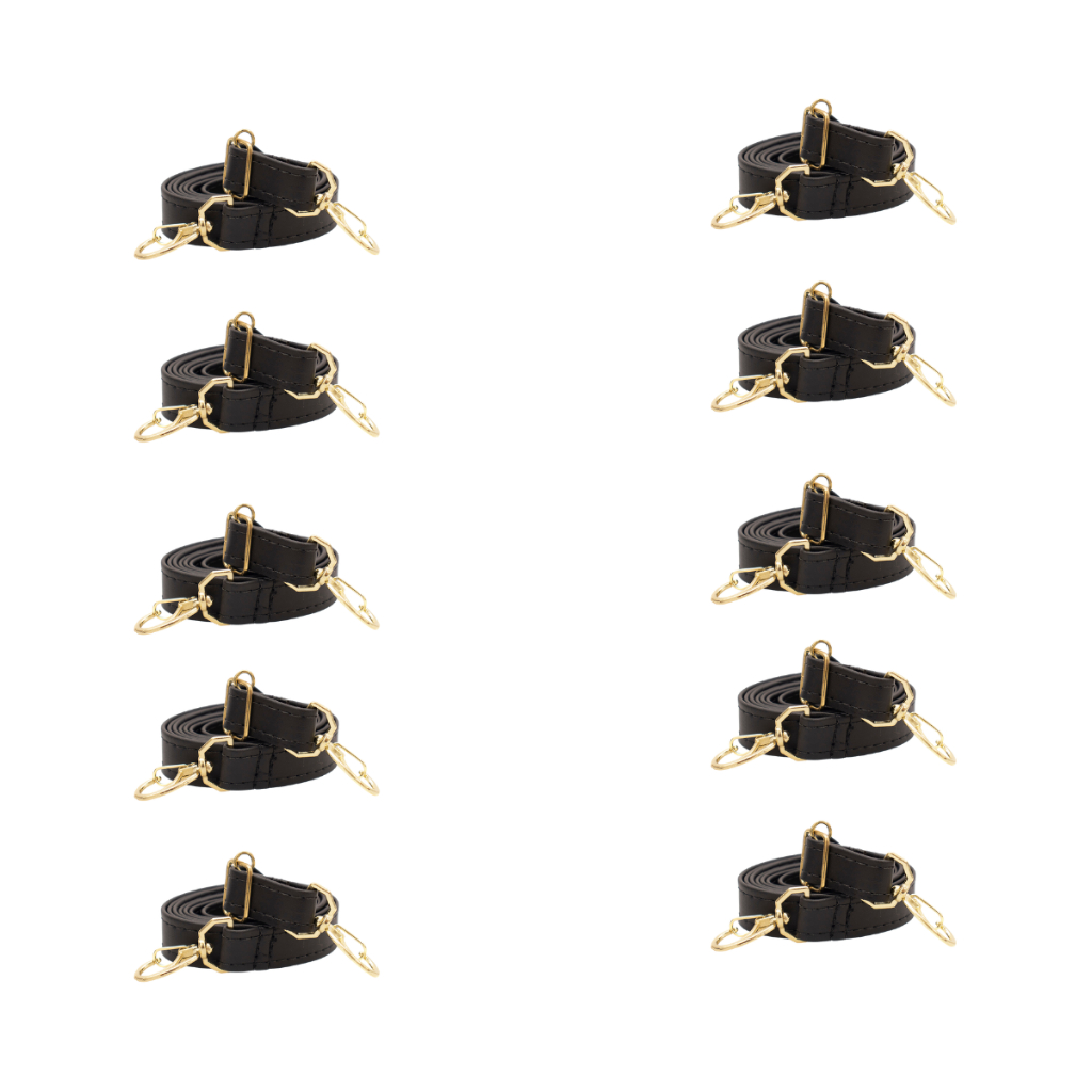 kit 10 Alças para Bolsa Feminina Sintético Dublado Cedro Ferragem Dourada Novidade