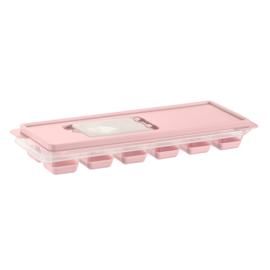 Forma De Gelo Base Silicone Tampa Enche Fácil Cozinha Geladeira Congelador Freezer UZ7113 - Cores