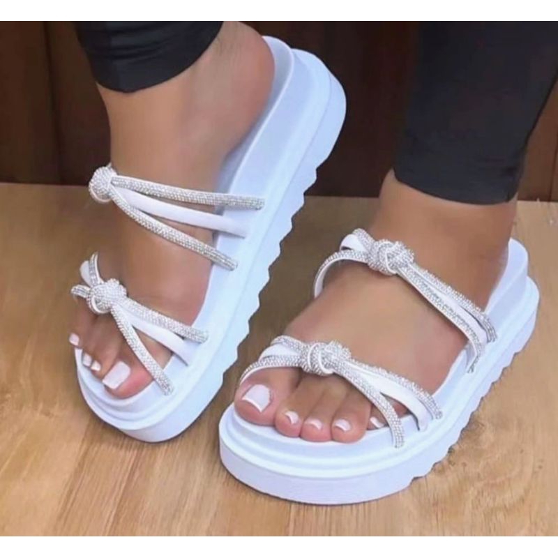 Papete Birken Plataforma Sandália feminina brilhos strass