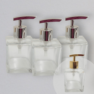 Kit 3 Frascos Banheiro Porta Sabonete Líquido Vidro Cubo Cristal 250ml Com Válvula Saboneteira Prime em Oferta na Shopee