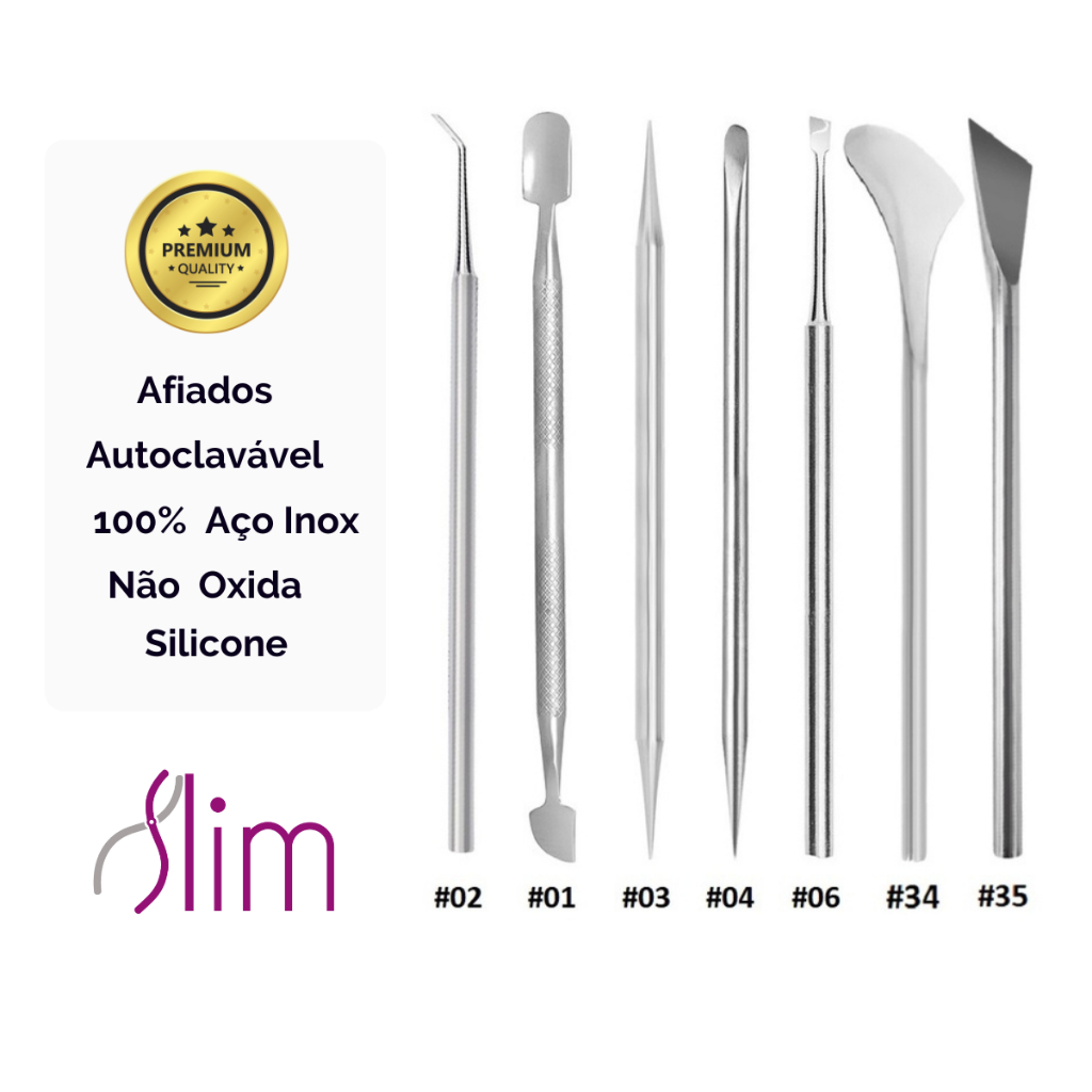 Kit Cutelaria Pedicure Profissional Instrumentos 7 Peças Inox Slim - Promoção