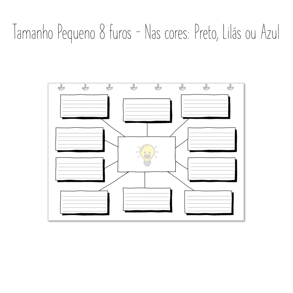 Refil Mapa Mental 120g 20 Folhas (PEQUENO 8 FUROS)