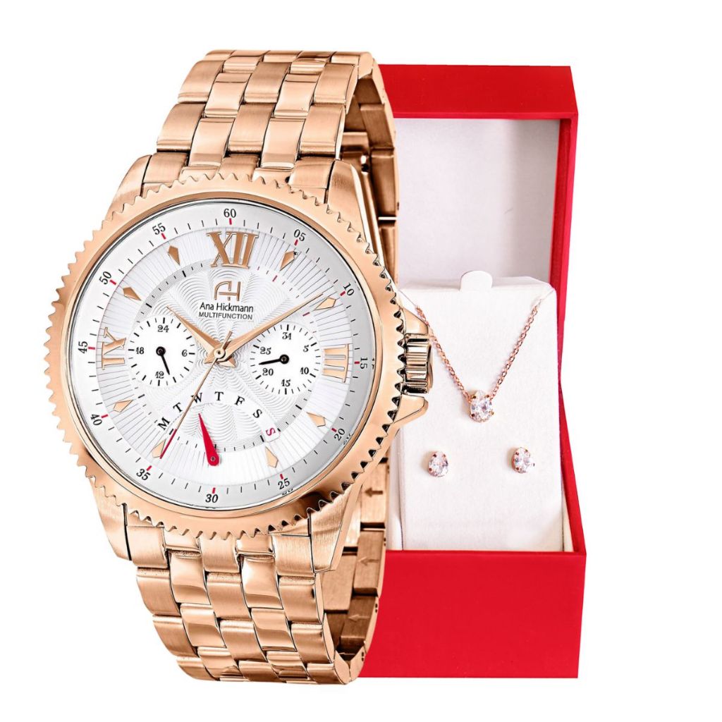 Relógio Feminino Champion Ana Hickmann Rosê A  Prova D' Água Original Presente Moda Gift Aniversário Tendência Estilo Mulher Esposa Namorada Mãe Barato AH30273Z MultFunção em Oferta na Shopee