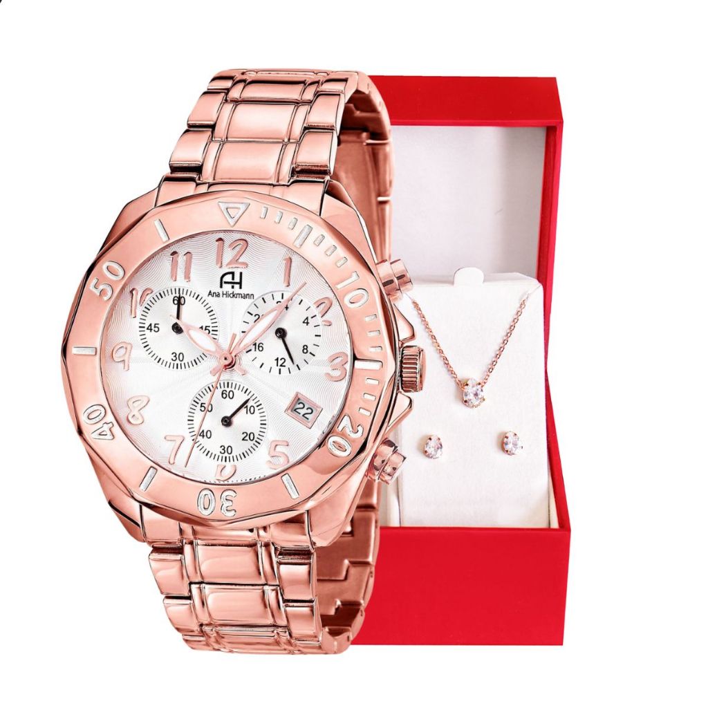 Kit Relógio Feminino Champion Ana Hickmann Rosé Analógico  A Prova D'Água Original Barato AH30246Z em Oferta na Shopee
