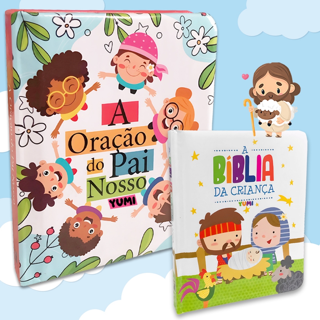 Kit Livro Infantil A Bíblia da Criança + A Oração do Pai Nosso- Histórias da Bíblia Almofadado Folhas Duras Premium em Oferta na Shopee