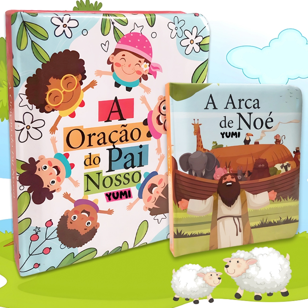 Kit Livro Infantil A Oração Pai Nosso + A Arca De Noé | Histórias E Orações Para A Hora De Dormir Bebê Infantil Crianças em Oferta na Shopee