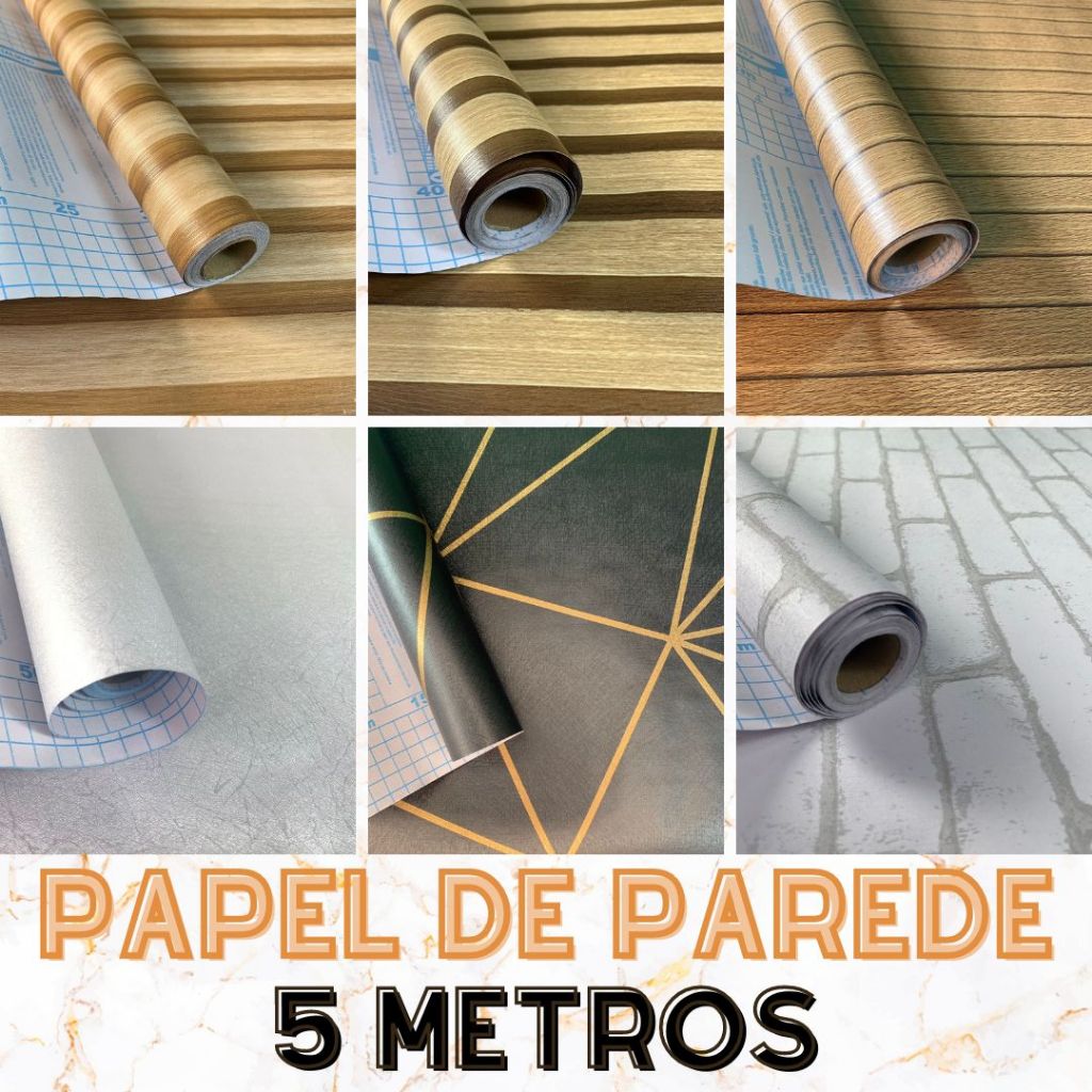 Papel de Parede 3d Adesivo Autocolante Decorativo 5 Metros 10 Metros Para Sala Ripado Cinza Amadeirado Marmorizado Tijolinho Infantil Para Quarto Autoadesivo