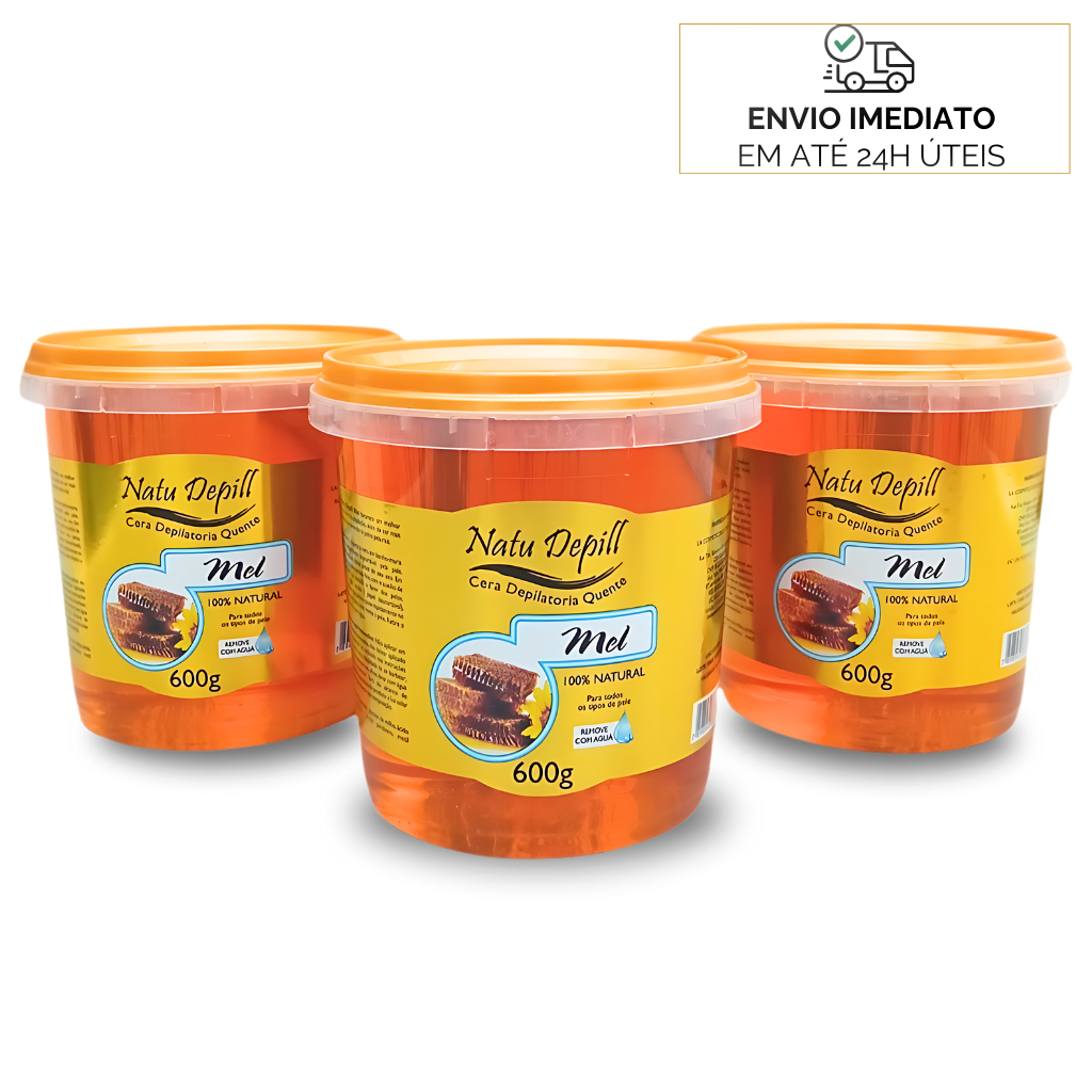 Kit 3 Cera Depilatoria Quente Mel Natural