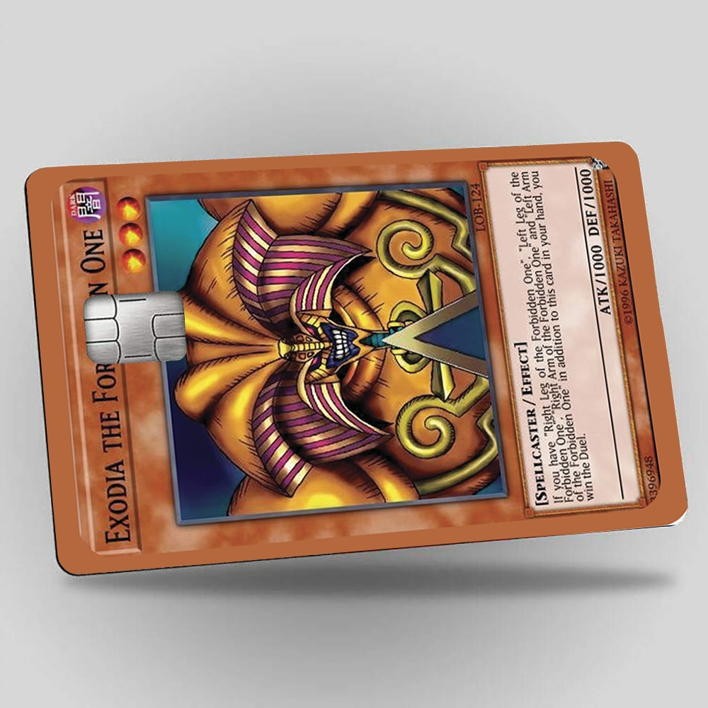 Adesivo para Cartão Exodia Cabeça yu-gi-oh Carta Magic Carta Yugi Para Cartão de Credito Debito Vale Alimentação e Refeição