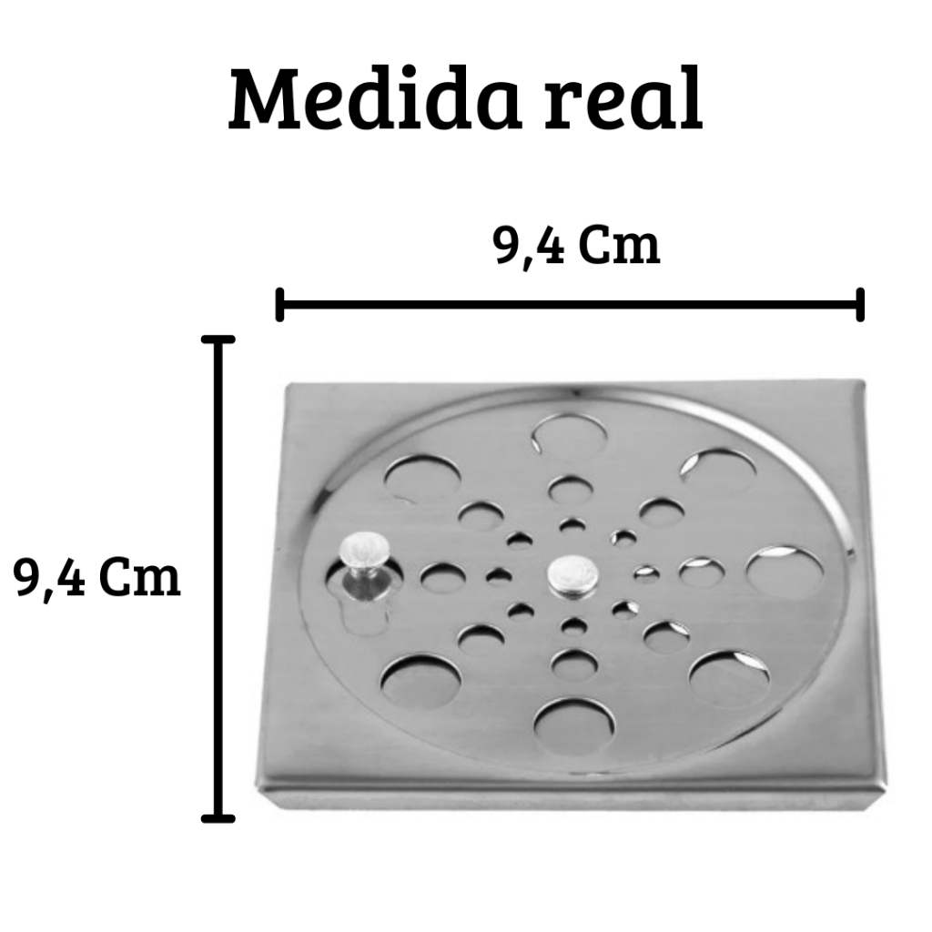 Ralo Tampa Grelha ( INOX QUADRADO ) Abre E Fecha Rotativo 10x10