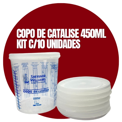 Copo Catalise Sherwin Willians Lazzuril Kit c/ 10 Unidade 450ml