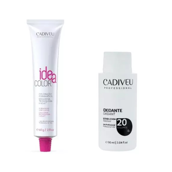 Coloração Profissional Cadiveu Idea Color 60g + Ox 20v 90ml em Oferta na Shopee