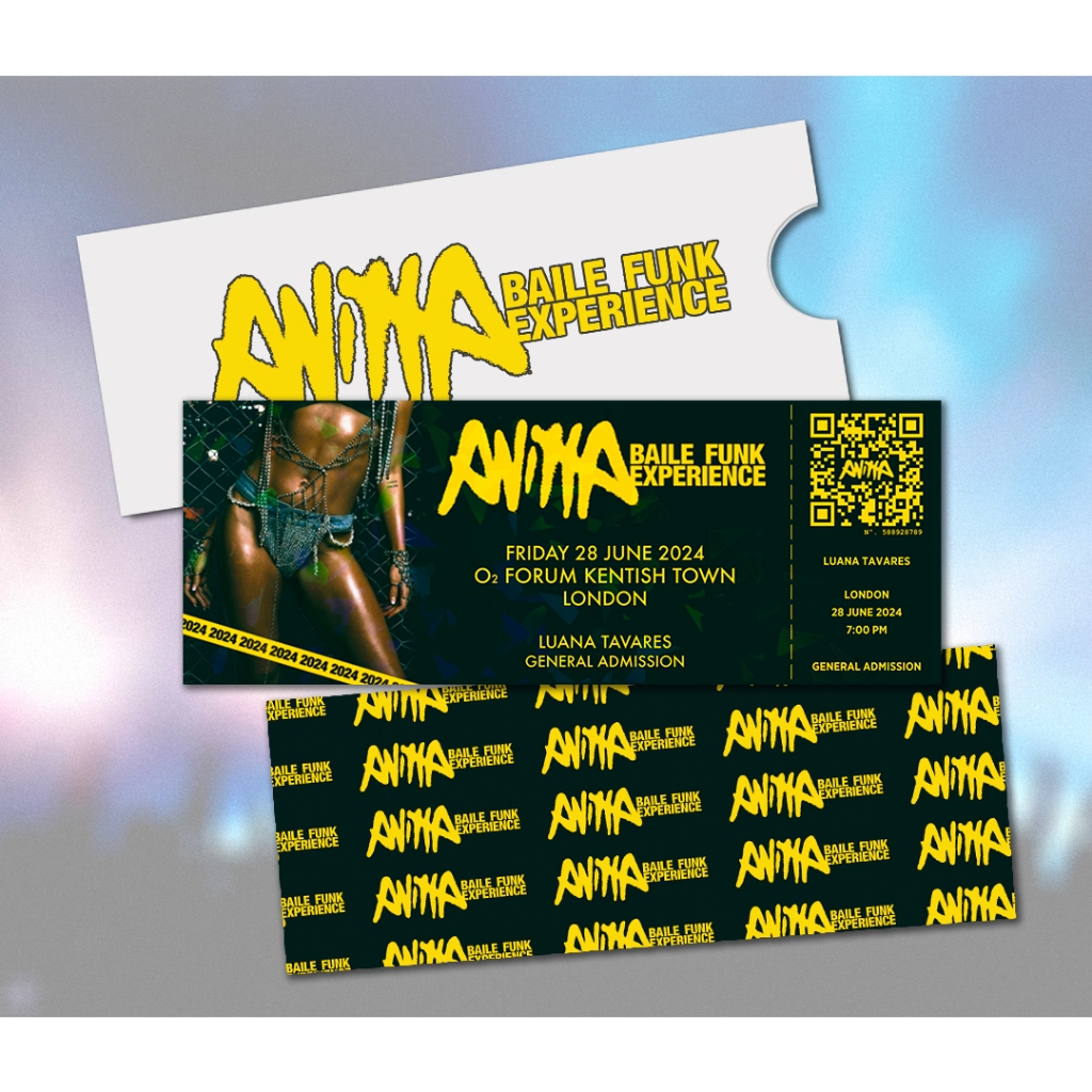Ingresso Holográfico Personalizado - Anitta Baile Funk Experience