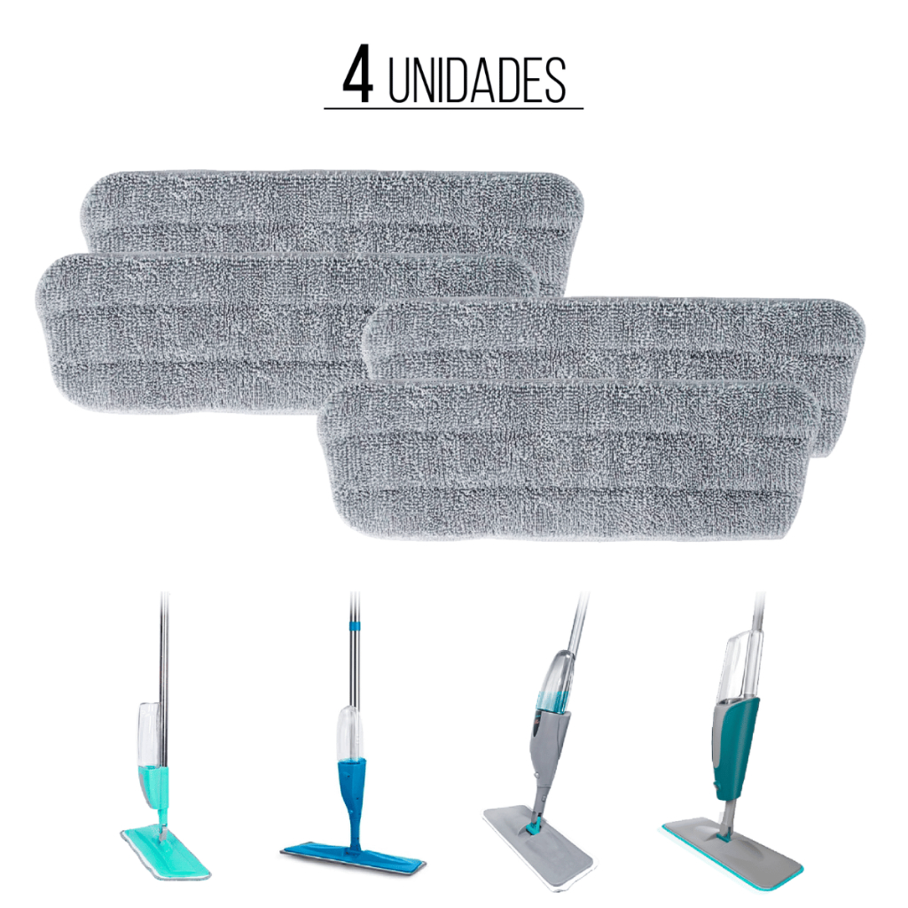 Refil Mop Spray Rodo Microfibra Reutilizável Modelo Universal Com Varios Modelos