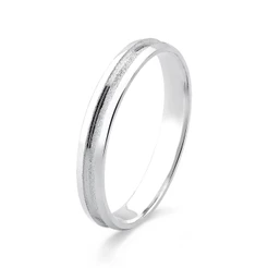 Aliança de Prata 925 Diamantado no meio 3mm