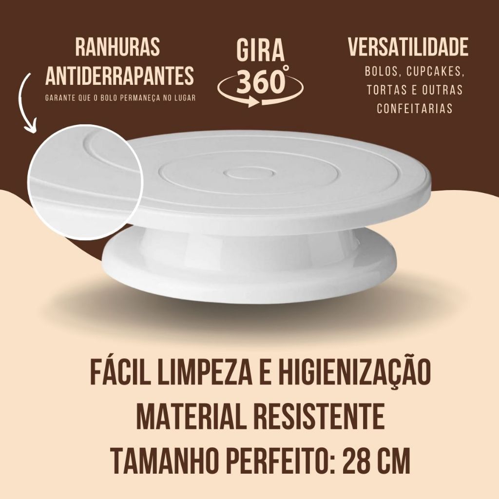 Base Plataforma Giratória Bailarina Para Decorar Bolos Confeiteiro Utensilio Para Cozinha Multiuso Torta Bolos Cupcake