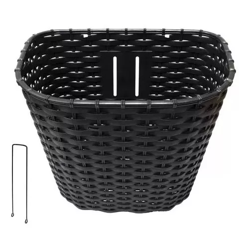 Cesta Dianteira Oval Plástico Pra Bike Standard Aro 26 Preta em Oferta na Shopee