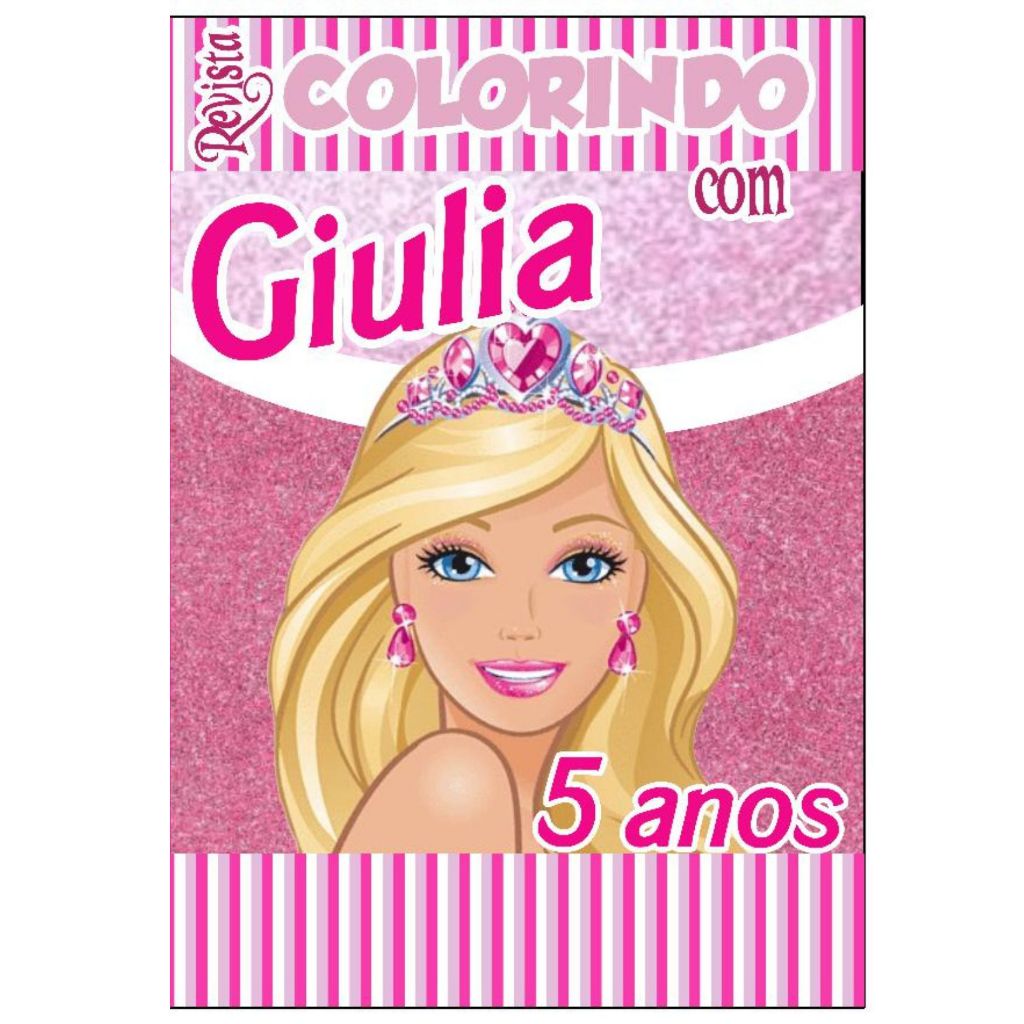 Livro De Colorir Personalizado / Revistinha de Colorir  - Barbie / Ken