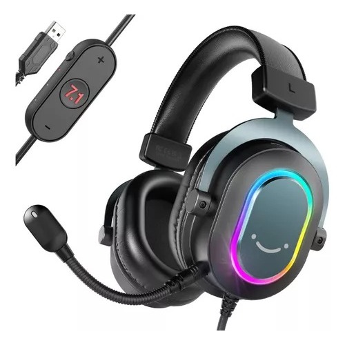 Fone Headset Gamer Fifine Ampligame Led Rgb 7.1 Surround Microfone Flexivel H6 Preto ou Branco