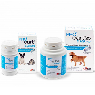 Suplemento Alimentar Pro Cart 1000mg ou 2100mg - 60 Comprimidos - Cães e Gatos em Oferta na Shopee