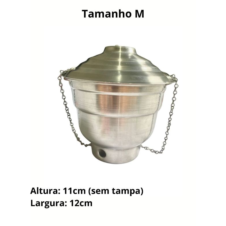Turibulo incensário De Alumínio MÉDIO Defumador casas e apartamentos em Oferta na Shopee