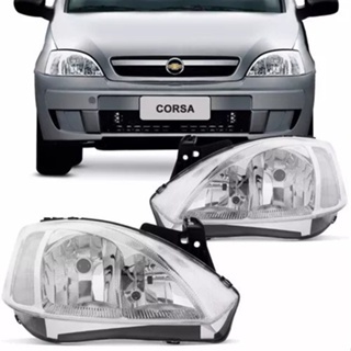 Par Farol Foco Duplo Corsa Montana 2003 a 2012 Cromado