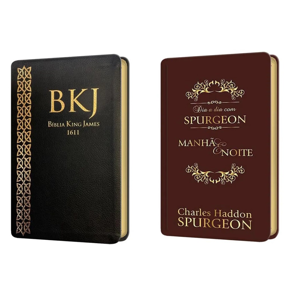 Kit Bíblia King James Fiel 1611 BKJ - Ultrafina Preta + Dia a Dia Com Spurgeon - Versão Luxo em Oferta na Shopee