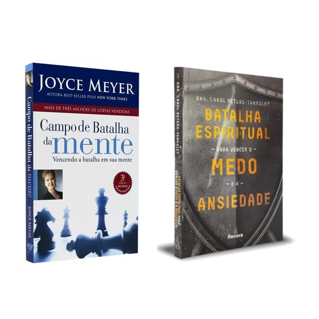Kit Campo de Batalha da Mente + Batalha Espiritual para Vencer o Medo e a Ansiedade em Oferta na Shopee