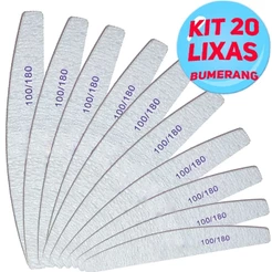 Kit 5/10/20/30/40/50 Lixas de Unha Bumerangue Lavável 100/180 Boomerang Alongamento