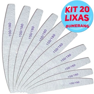 Kit 5/10/20/30/40/50 Lixas de Unha Bumerangue Lavável 100/180 Boomerang Alongamento