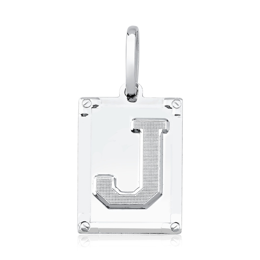 Pingente de Prata 925 Retangular com Letras em Oferta na Shopee