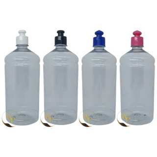 Frascos De Plástico Transparentes De 1 Litro Com Tampa Push Pull 28/410 em Oferta na Shopee