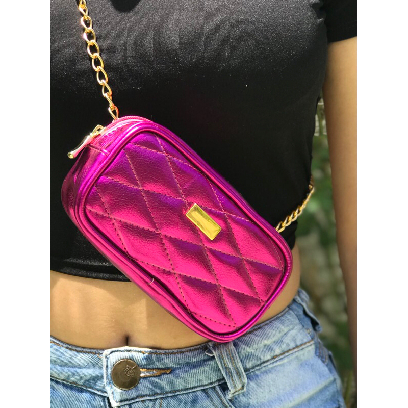 POCHETE FEMININA DE CINTO BOLSINHA CABE CELULAR CARNAVAL FESTAS