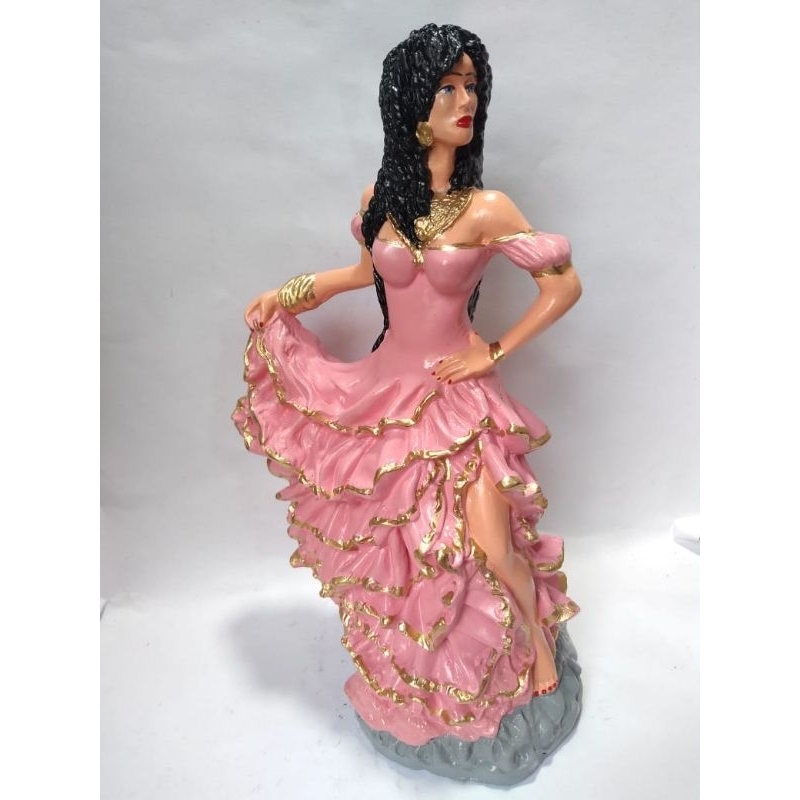 Imagem/escultura/umbanda/candomblé/Cigana/rica/vestido/rosa