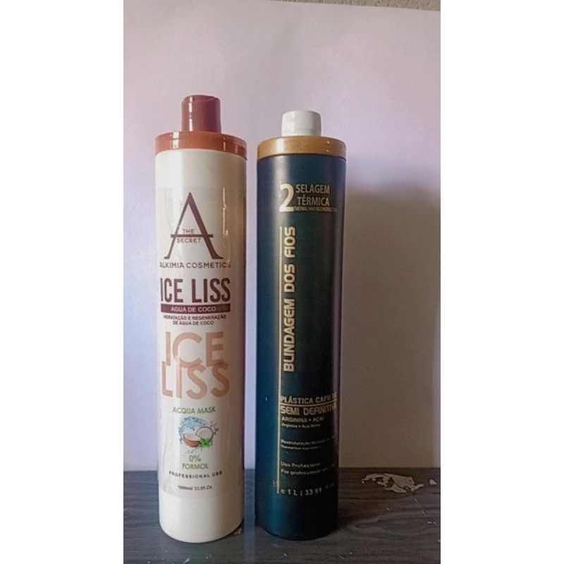 kit progressiva Ice de coco 0% formol & progressiva blindagem dos fios
