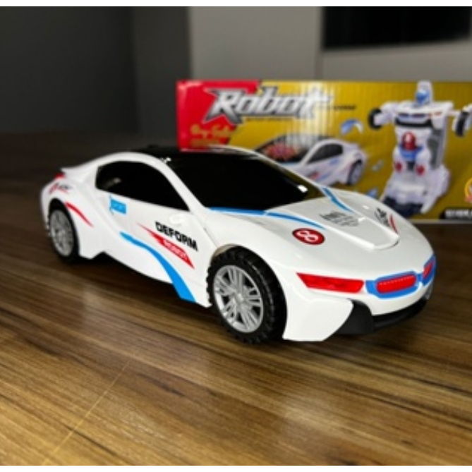 Brinquedo Carrinho Vira Robô Bate E Volta Com Luzes E Som-Promoção