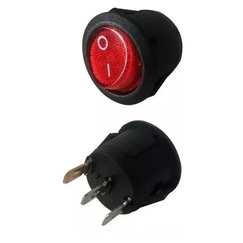 Interruptor Botão De Cafeteira Redondo Mondial 3 Pinos ON/OFF VERMELHO COM LED