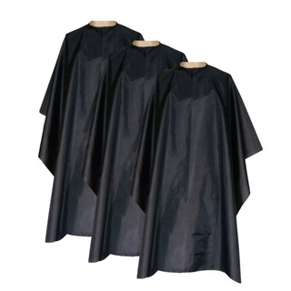 Kit 3 Capas De Corte Barbeiro Adulto preta lisa cabeleleiros barbearia capa fecho em zíper profissional cabelos