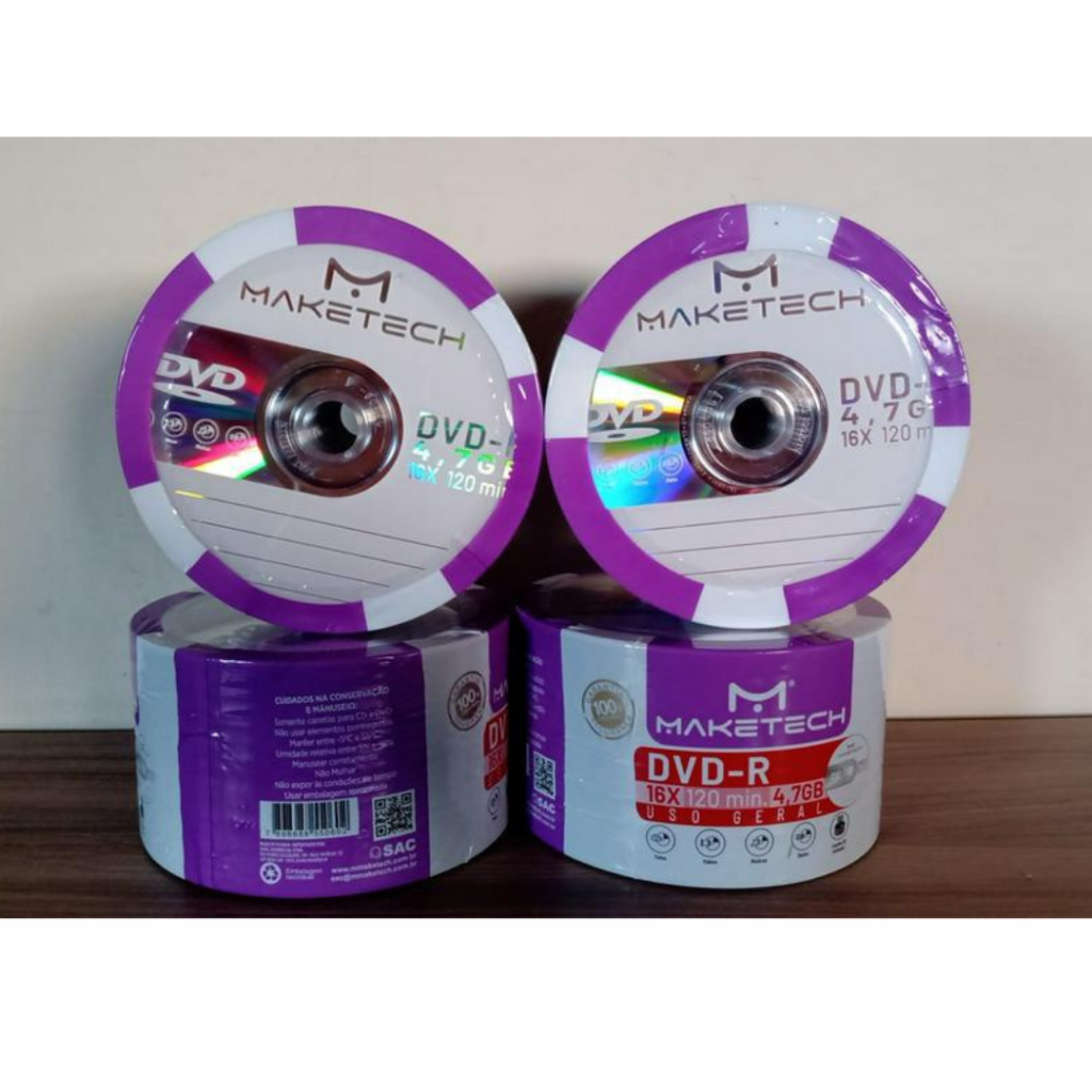 15 unidades de Mídia Virgem DVD-R 4.7gb 120min 16x - Maketech Grava Jogo Ps2 em Oferta na Shopee