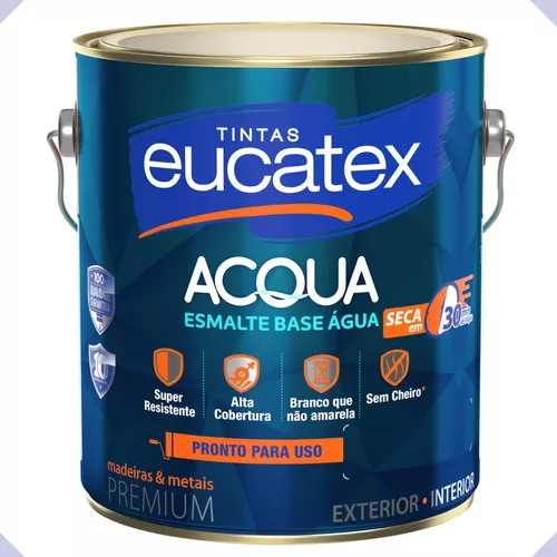 Tinta Esmalte Base Água Acetinado Branco 3,6l Eucatex em Oferta na Shopee