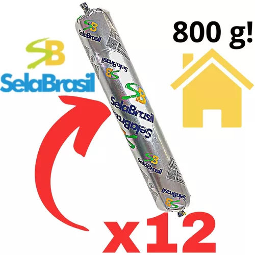 SelaBrasil Pu 40 Selante sache para uso profissional 800g 3/6/12 Cinza
