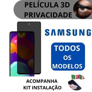 Película De Vidro 3D Privacidade Privativa 2a.Geração AntiSpy Samsung Modelos A01CORE A02/A02S A03CORE A03/A03S A10/A10S A15 A20/A30/A50 A04CORE A04E A04 A04S A05 A05S A14 4G/A14 5G A20S A21S