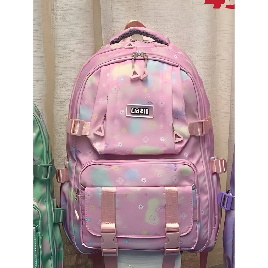 Nova mochila escolar feminina para mininas, versão coreana, protetor de coluna para meninas, mochila da minina ultraleve estilo geladeira com abertura de porta modelo novo 2024