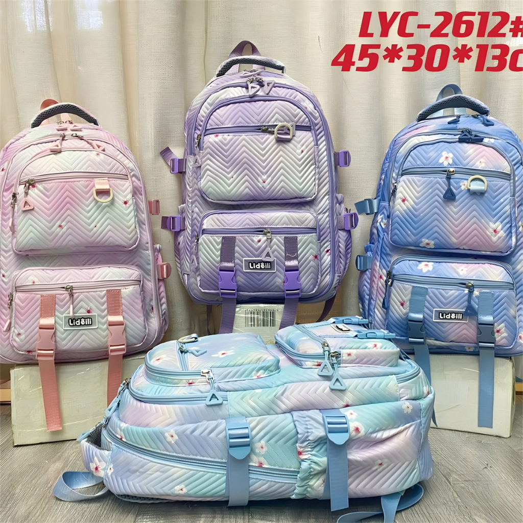 Nova mochila escolar feminina para mininas, versão coreana, protetor de coluna para meninas, mochila da minina ultraleve estilo geladeira com abertura de porta modelo novo 2024 codigo 2612